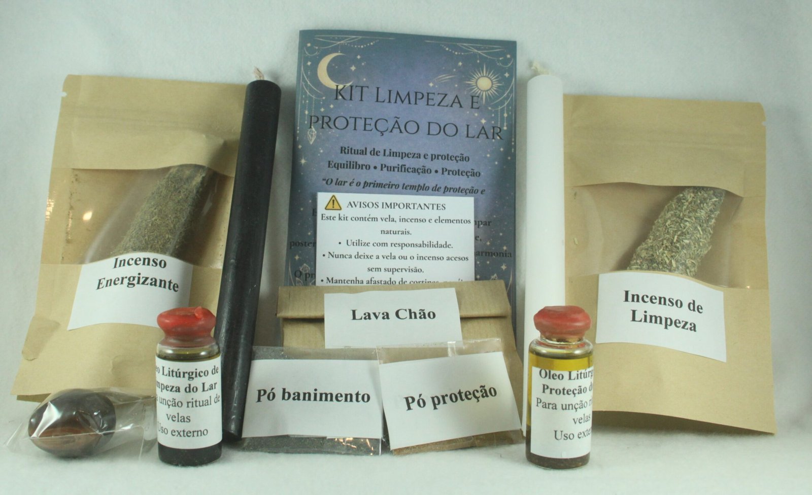 Conteudo Kit limpeza e proteção de espaços